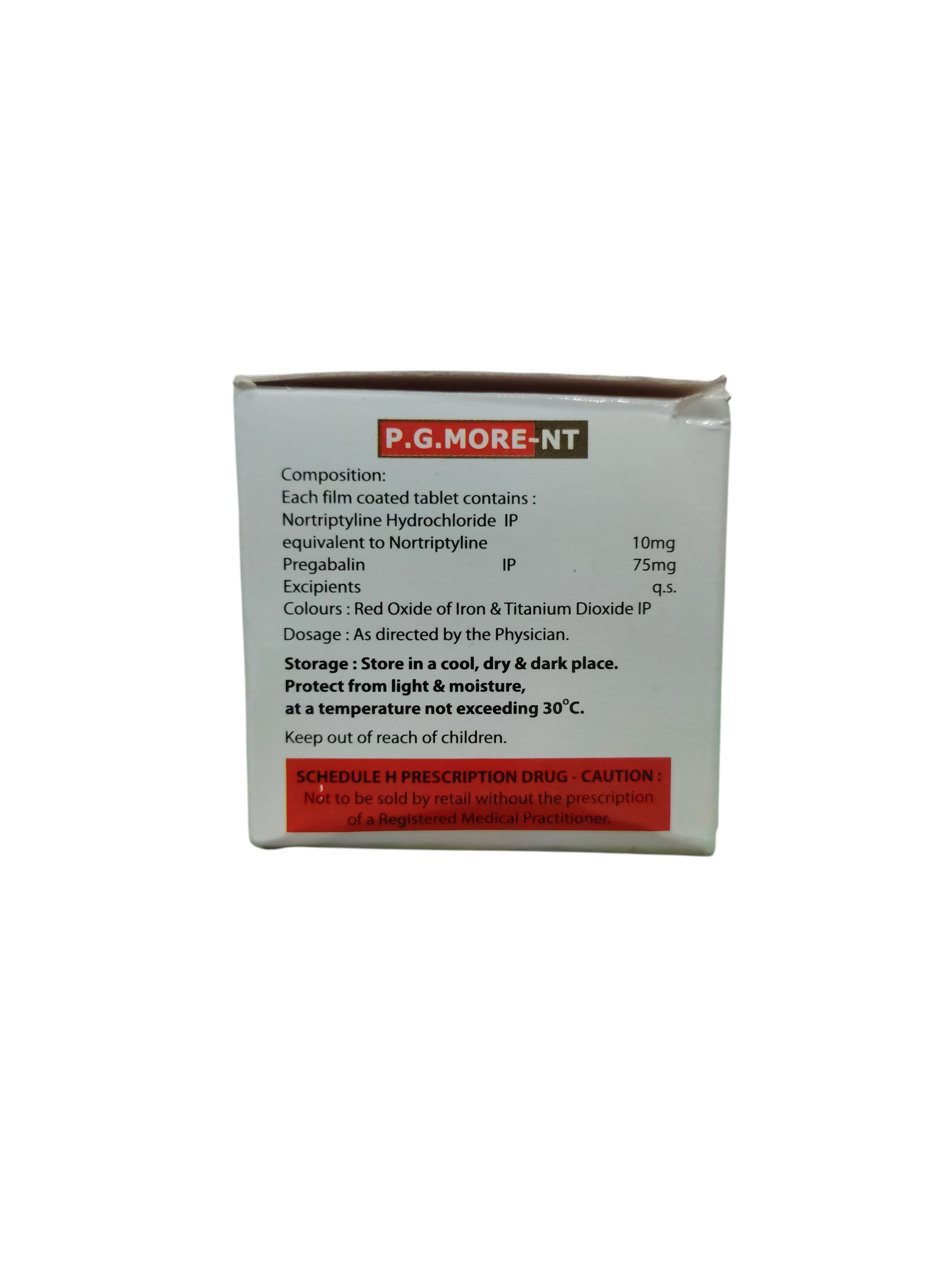 P.G.MORE-NT – Nortriptyline & Pregabalin Tablets (10mg/75mg) - 1 × 10 Tablets - Image 2