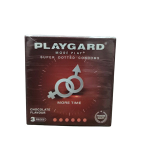 Playgard More Play+ Super Dotted Condoms – More Time, Chocolate Flavour (3 Pieces)