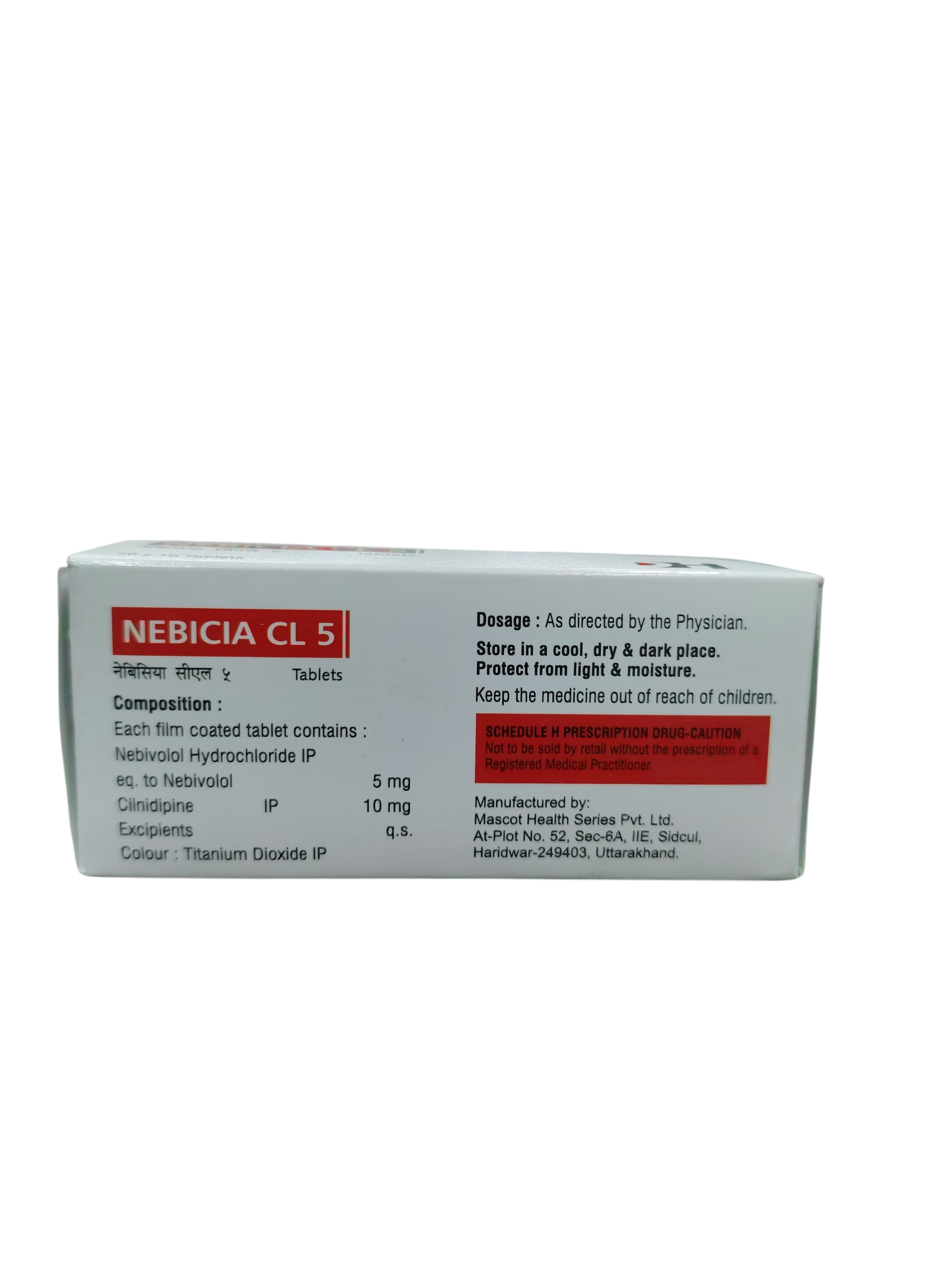 Nebicia CL 5 - Cilnidipine & Nebivolol Tablets - 1 x 10 Tablets Pack - Image 2