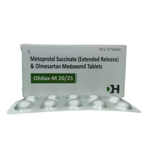 Olidax M 20/25 – Metoprolol Succinate (ER) & Olmesartan Medoxomil Tablets - 1 × 10 Tablets