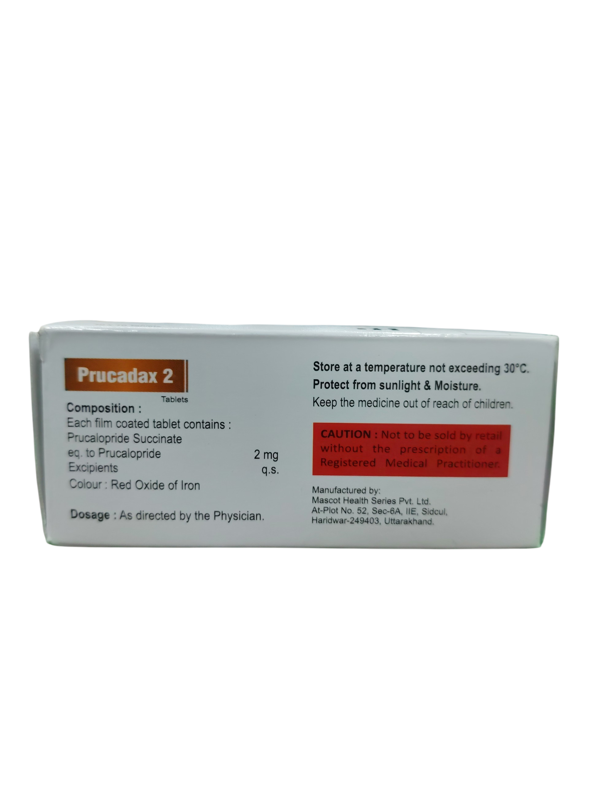 Prucadax 2 – Prucalopride Tablets 2 mg- 1 × 10 Tablets - Image 2