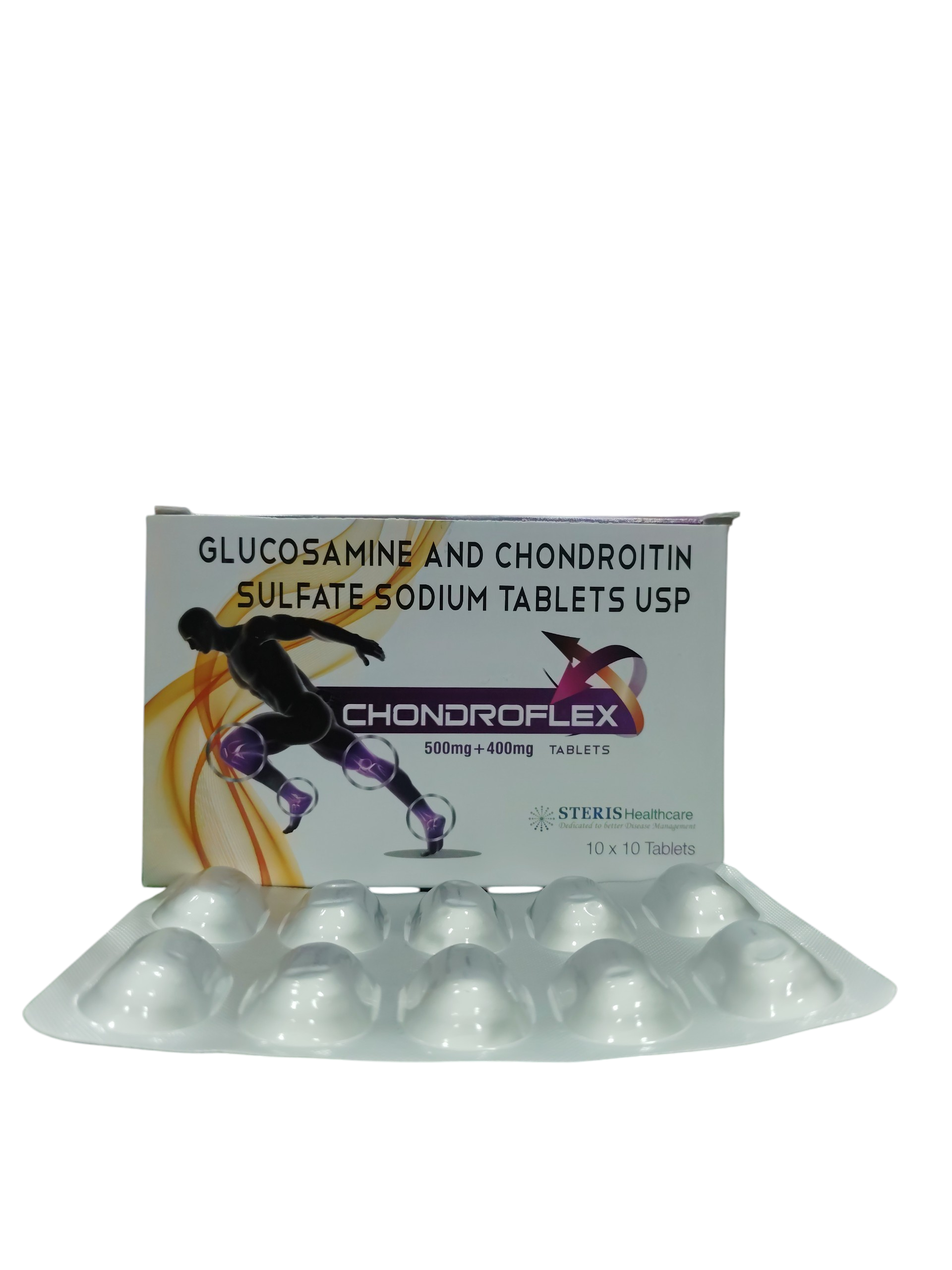 Chondroflex – Glucosamine and Chondroitin Sulfate Sodium Tablets USP (500mg+400mg) - 1 × 10 Tablets