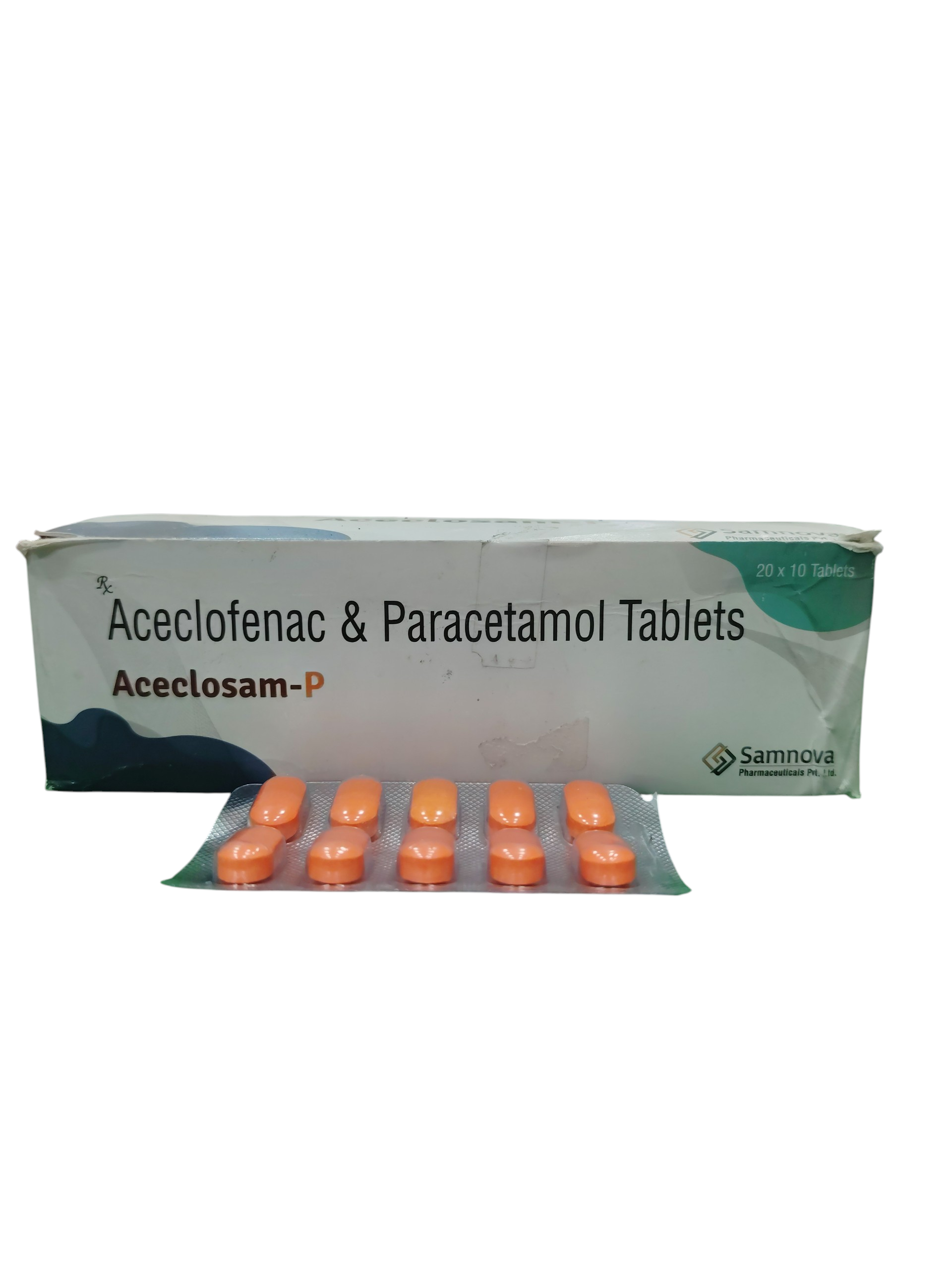 Aceclosam P – Aceclofenac & Paracetamol Tablets - 1 × 10 Tablets