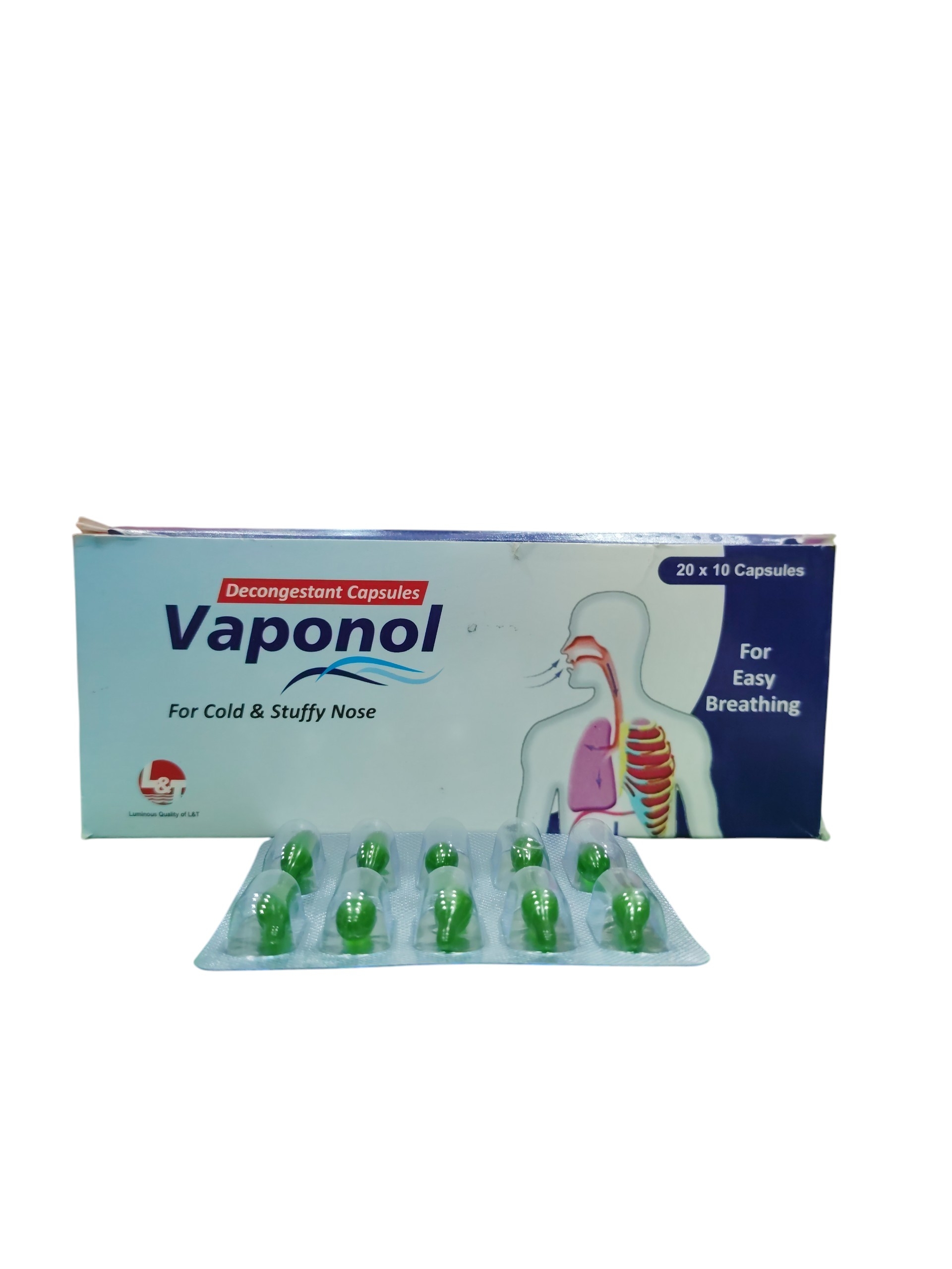 Vaponol – Decongestant Capsules for Cold & Stuffy Nose - 1 x 10 Capsules