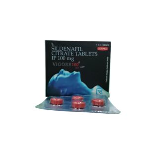 Vigore 100 Red – Sildenafil Citrate Tablets IP 100 mg - 1 x 4 Tablets
