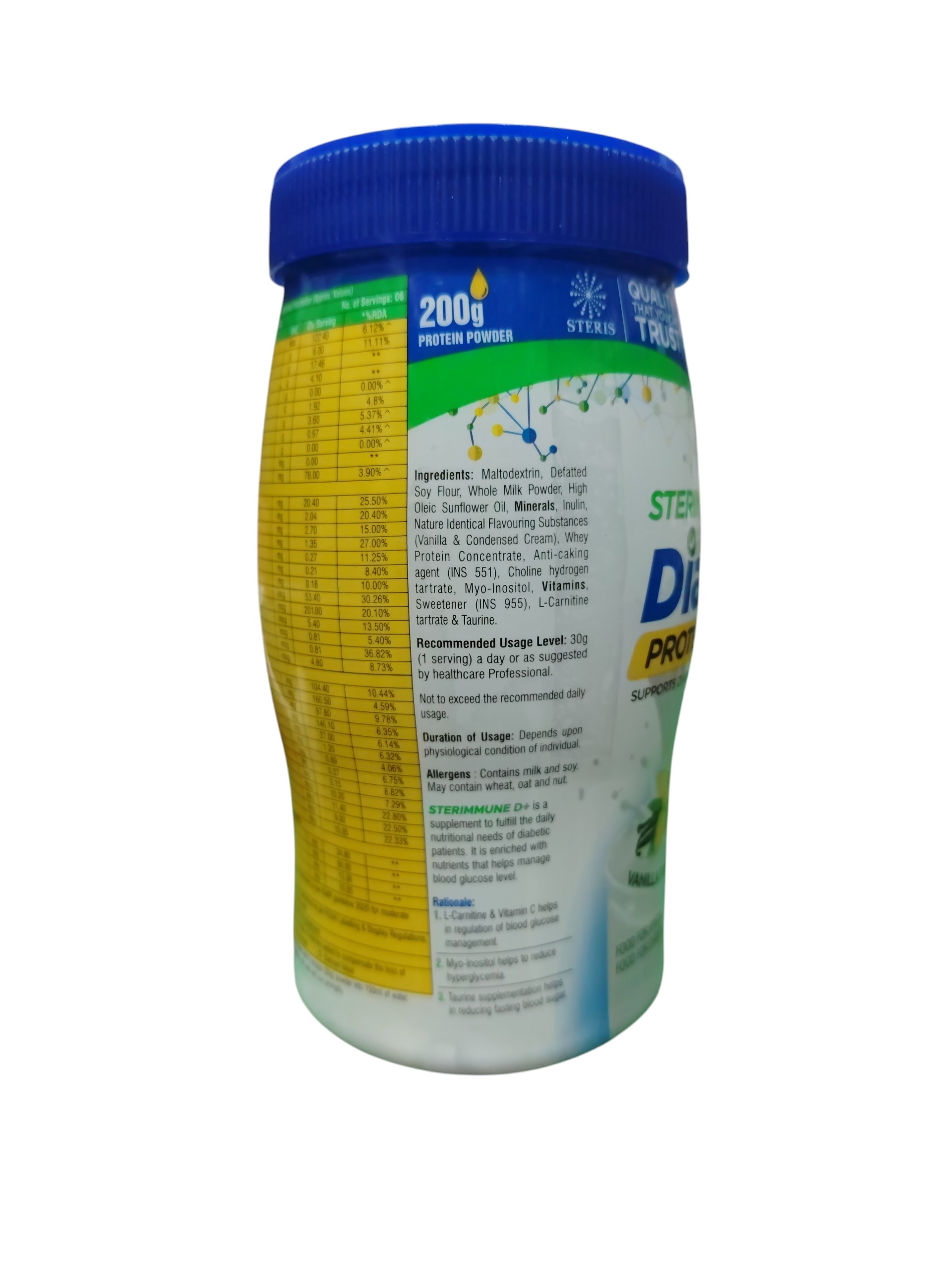 STERIMMUNE D+ Diabetic Protein Powder – Specialized Nutrition for Diabetes Management (Vanilla Flavour) - Image 3