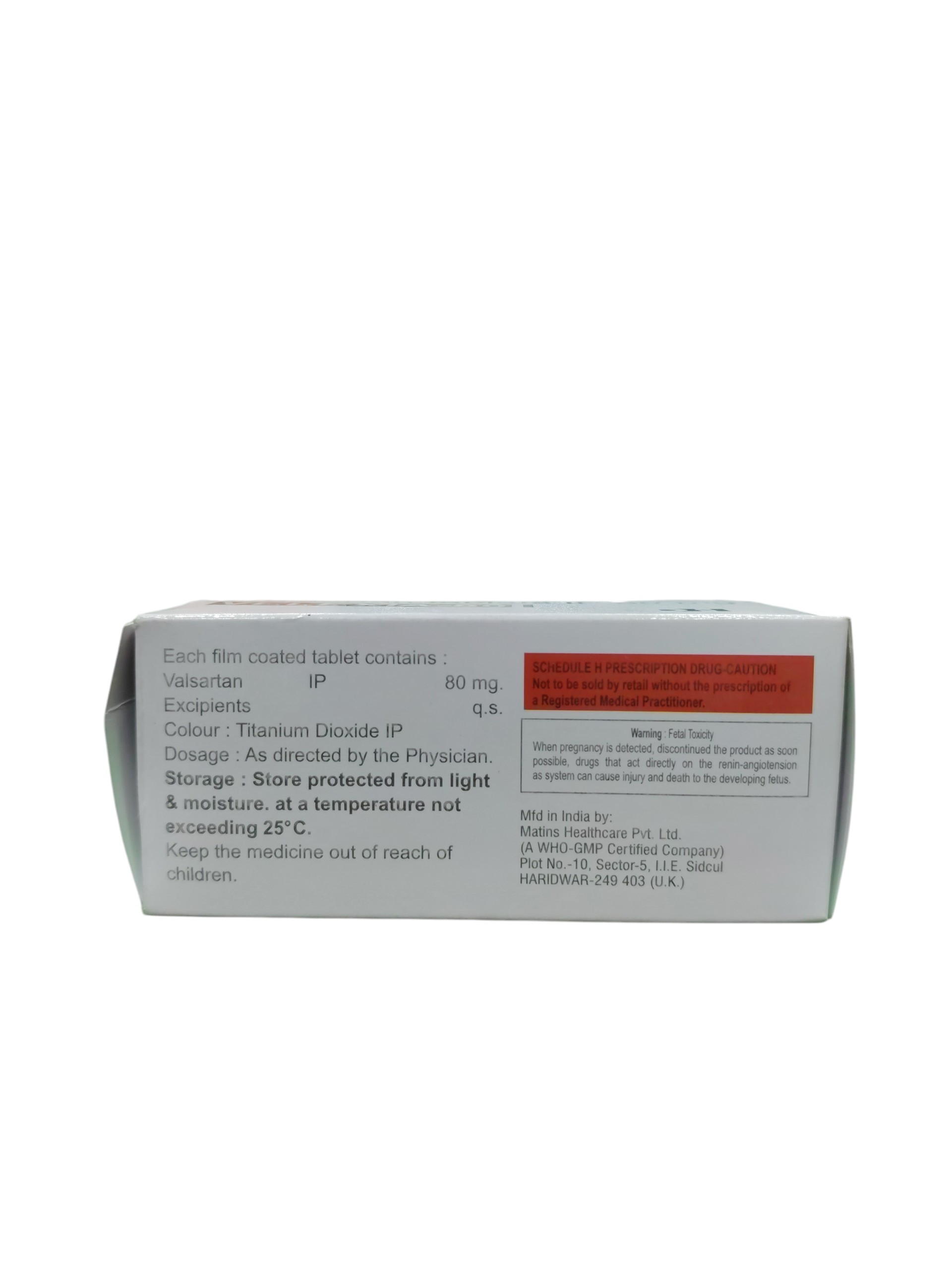 VELEXIA 80 – Valsartan Tablets IP 80 mg - 1 × 10 Tablets - Image 2