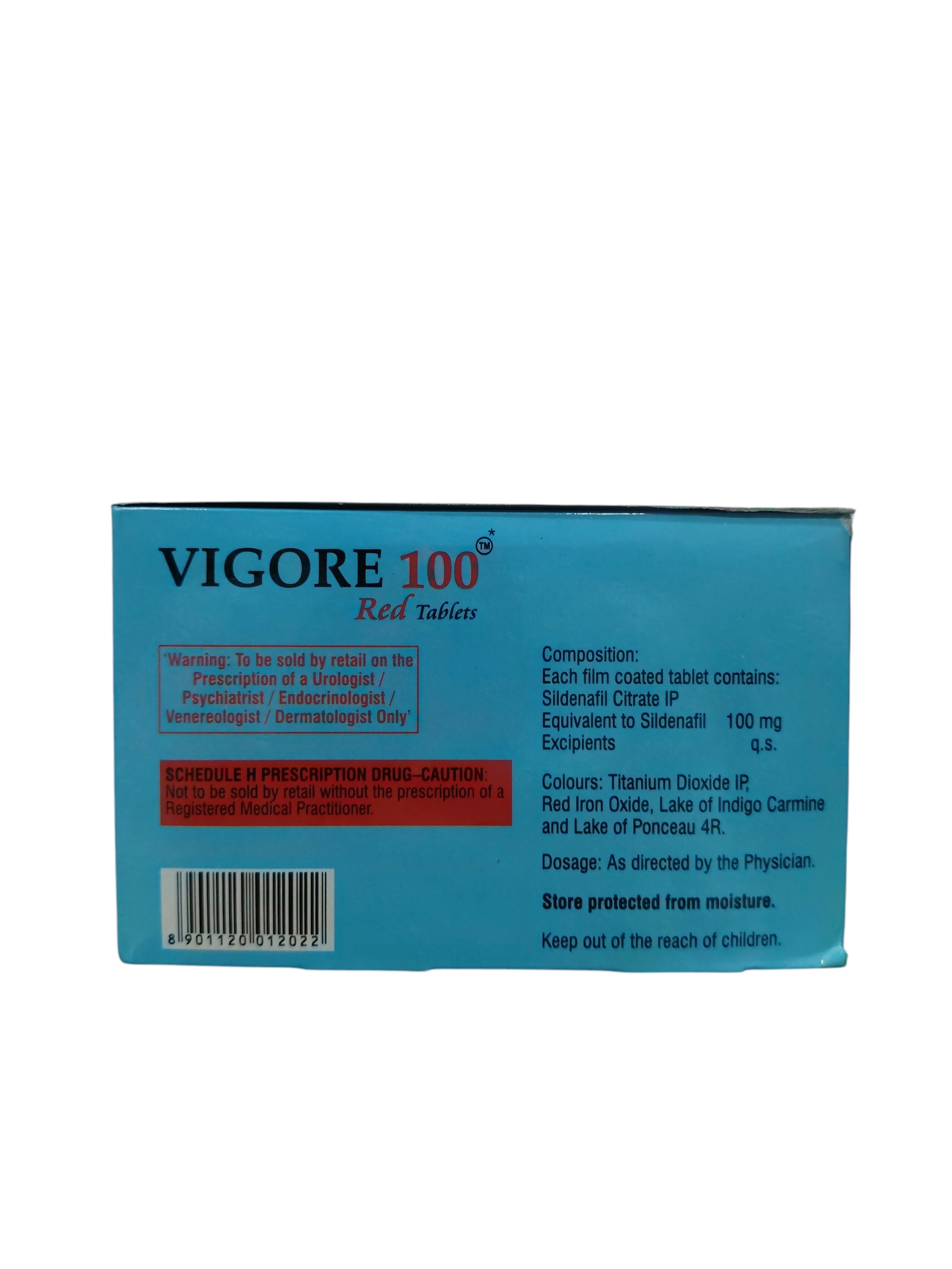 Vigore 100 Red – Sildenafil Citrate Tablets IP 100 mg - 1 x 4 Tablets - Image 2