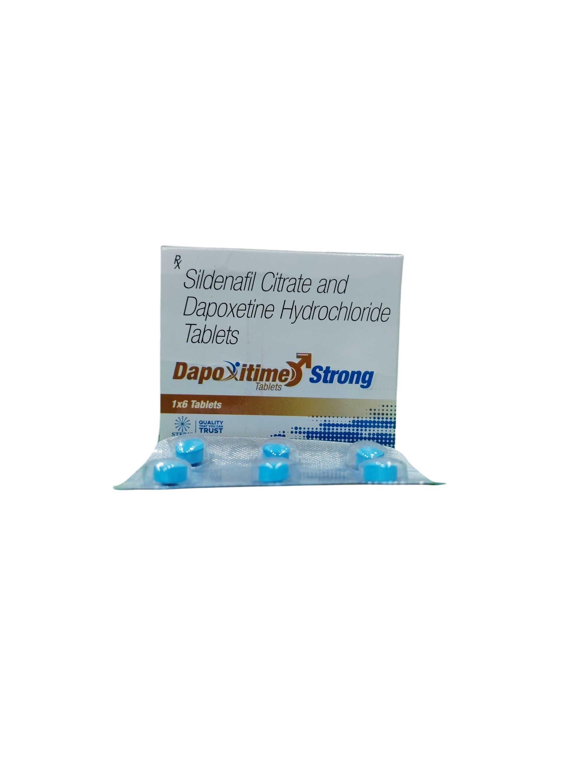 Dapoxitime Strong – Sildenafil Citrate and Dapoxetine Hydrochloride Tablets - 1 × 6 Tablets