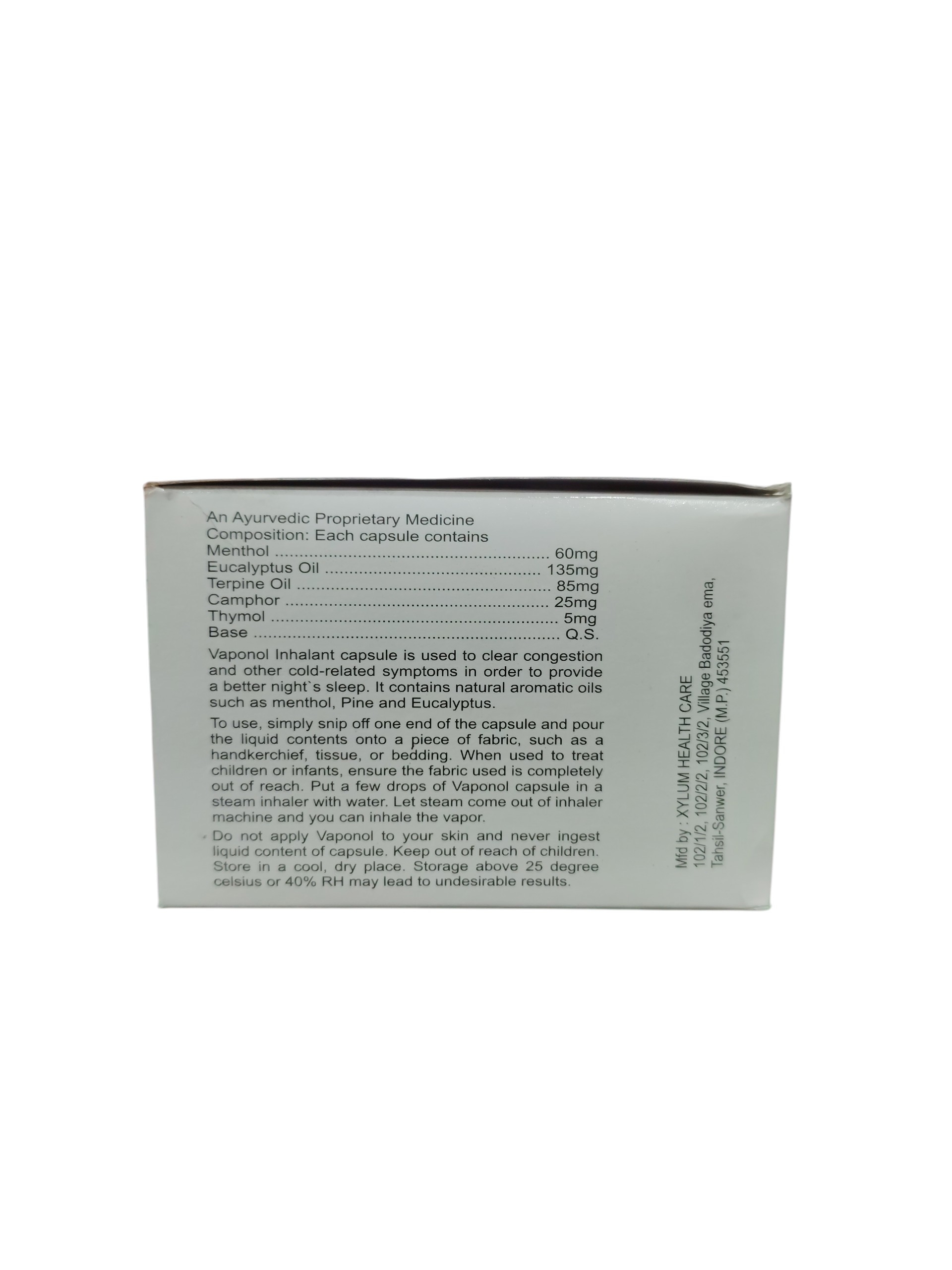 Vaponol – Decongestant Capsules for Cold & Stuffy Nose - 1 x 10 Capsules - Image 2