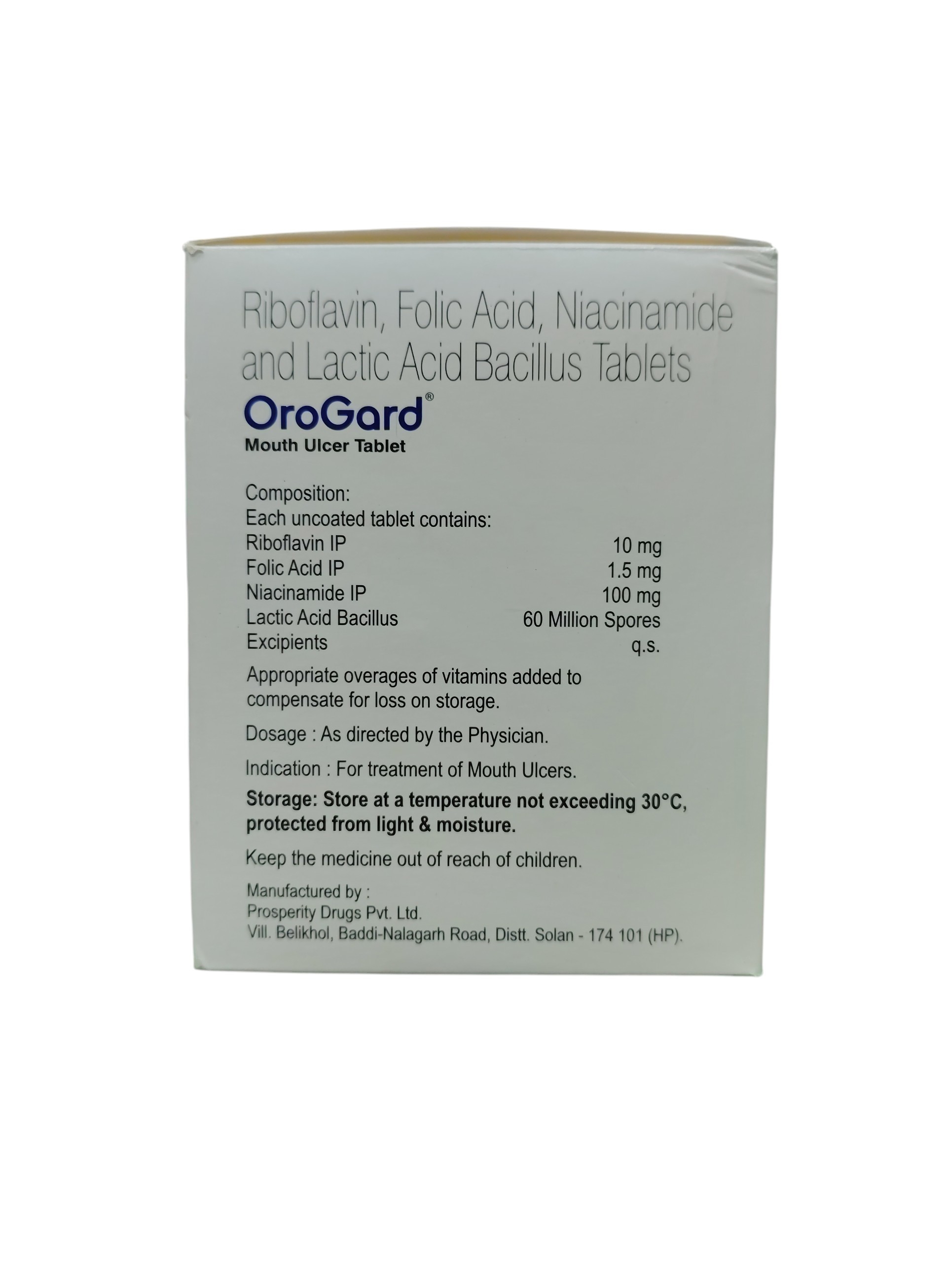 OroGard – Riboflavin, Folic Acid, Niacinamide and Lactic Acid Bacillus Tablets (Mouth Ulcer Tablet) - Image 2