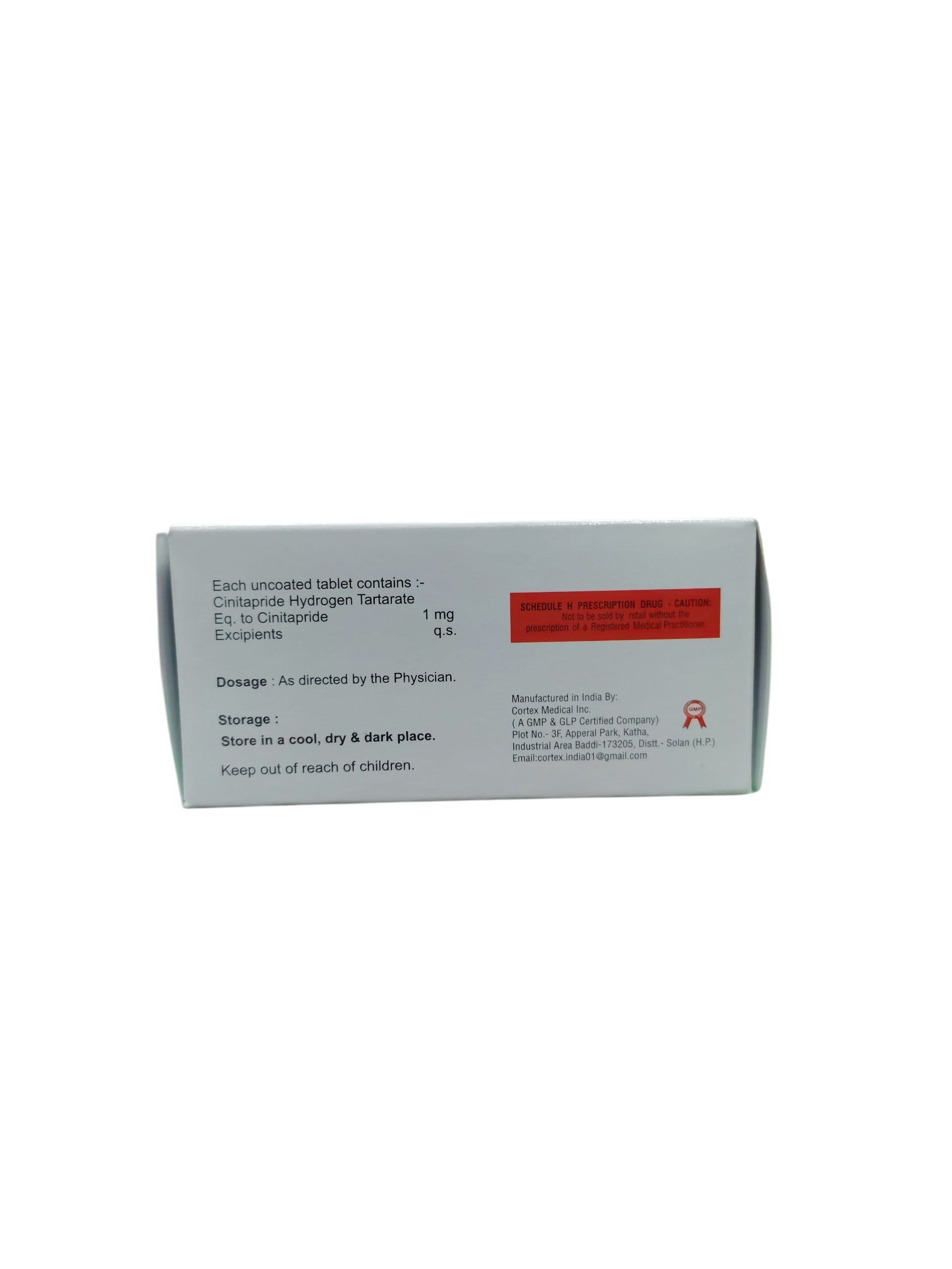 Cintadax 1 – Cinitapride Tablets 1 mg - 1 × 10 Tablets - Image 2