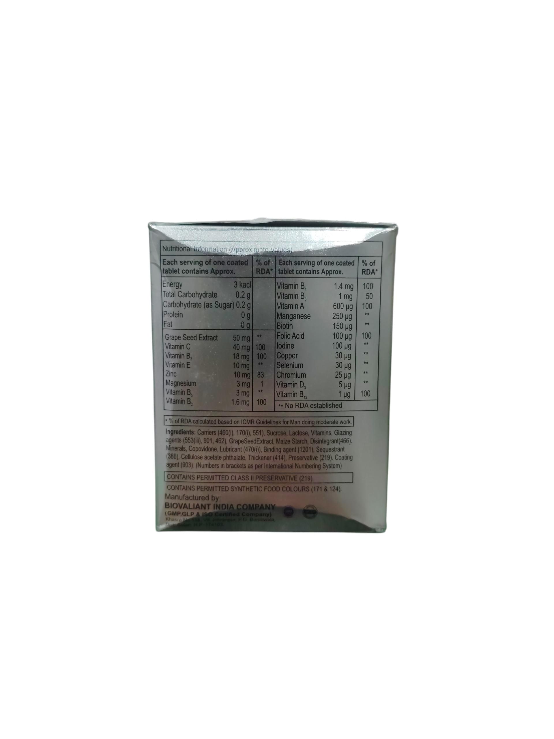 Daxozinc - Multivitamin & Multimineral with Grape Seed Extract Tablets- 1 x 15 Tablets - Image 2