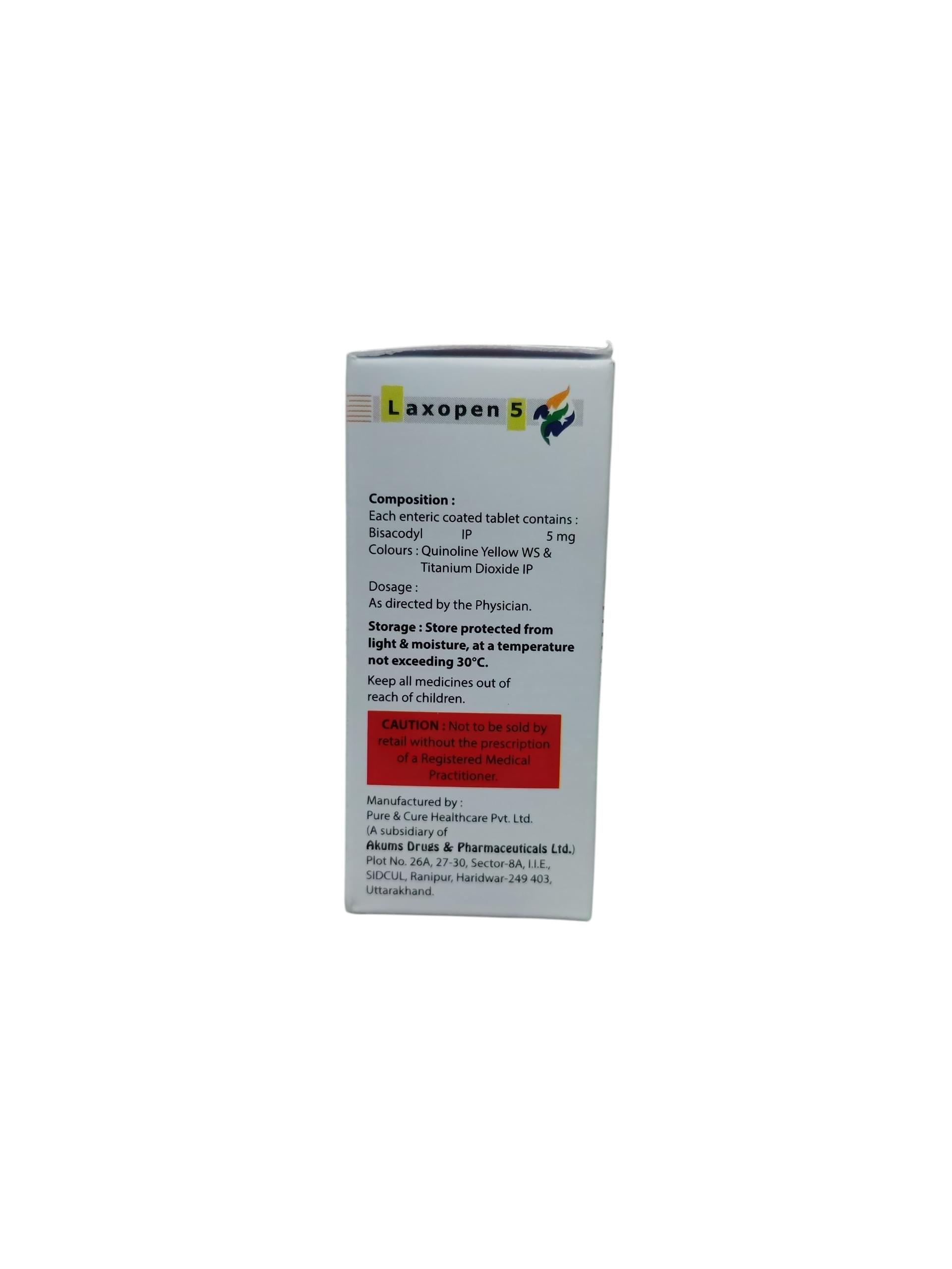 Laxopen 5 - Bisacodyl Tablets 5 mg 1x10 tablets - Image 2