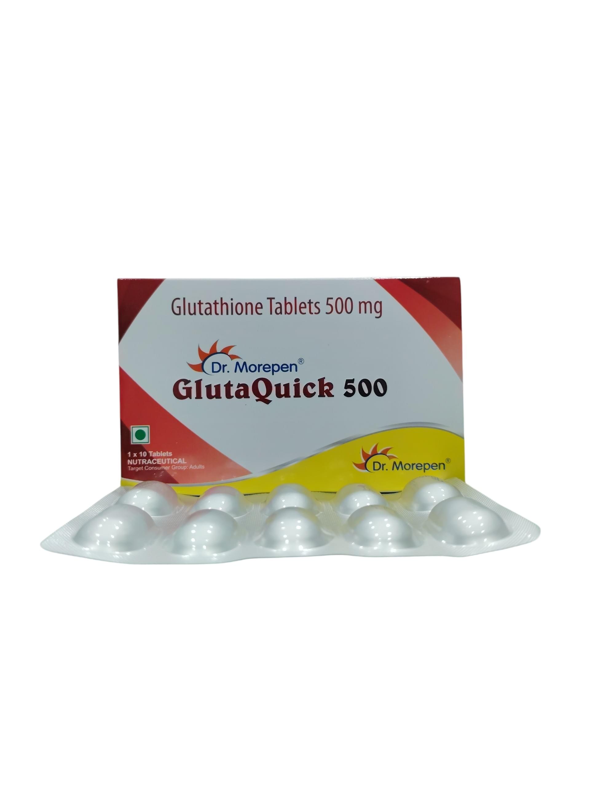 GlutaQuick 500 - Glutathione Tablets 500 mg - 1 x 10 Tablets