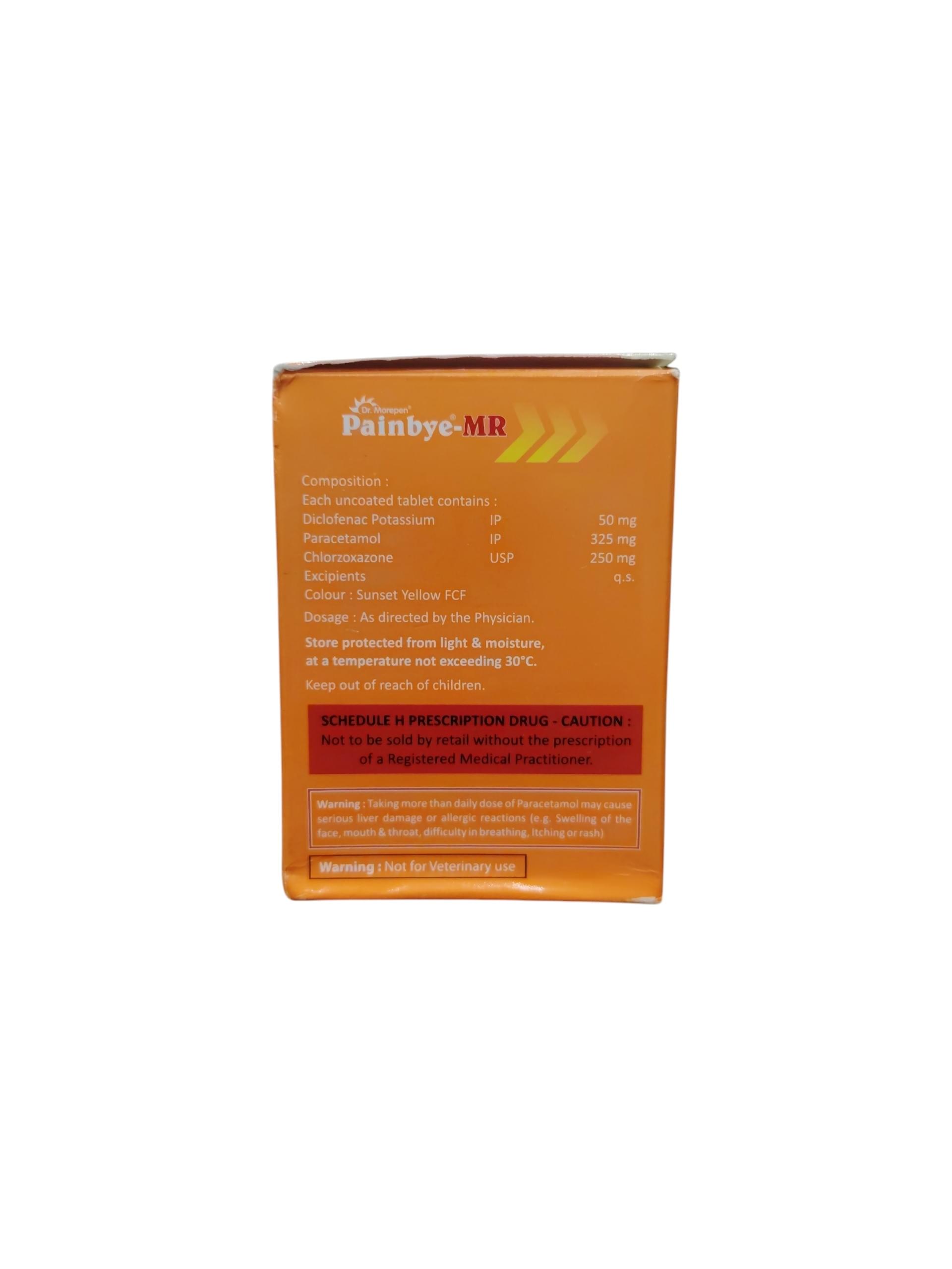Painbye-MR – Diclofenac Potassium, Paracetamol & Chlorzoxazone Tablets - 1 x 10 Tablets - Image 2
