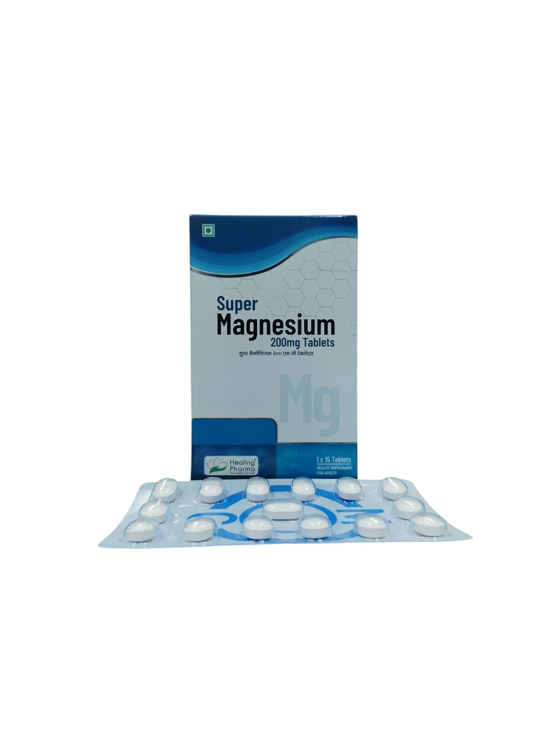 Super Magnesium 200mg Tablets - 1 x 15 Tablets
